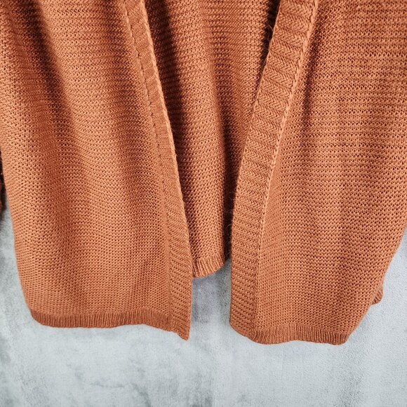 Womens Rust Orange Open Front Cardigan Sweater Loose knit Sleeves Size 18/20W - Picture 3 of 11